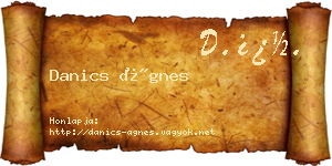 Danics Ágnes névjegykártya