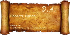 Danics Ágnes névjegykártya