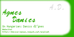 agnes danics business card